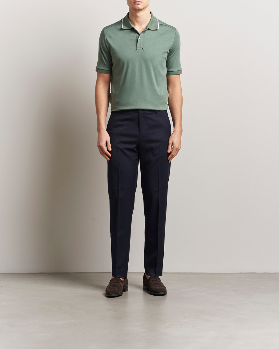 Homme | Polos | Eton | Supima Cotton Interlock Polo Dark Green