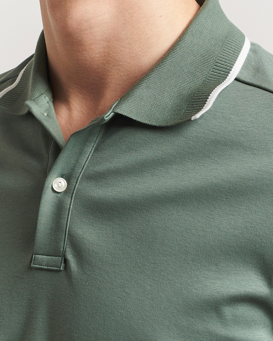 Homme | Polos | Eton | Supima Cotton Interlock Polo Dark Green