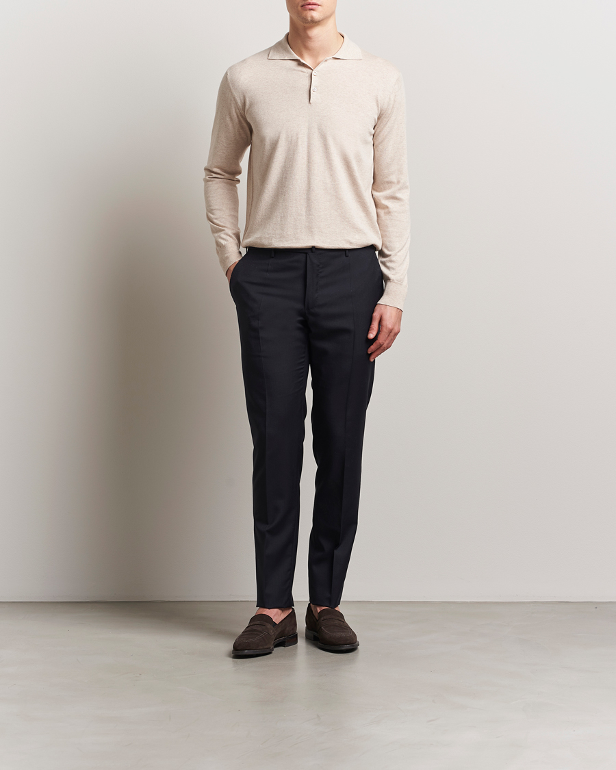 Homme | Pulls Et Tricots | Eton | Cotton/Cashmere Fine Knitted Polo Beige