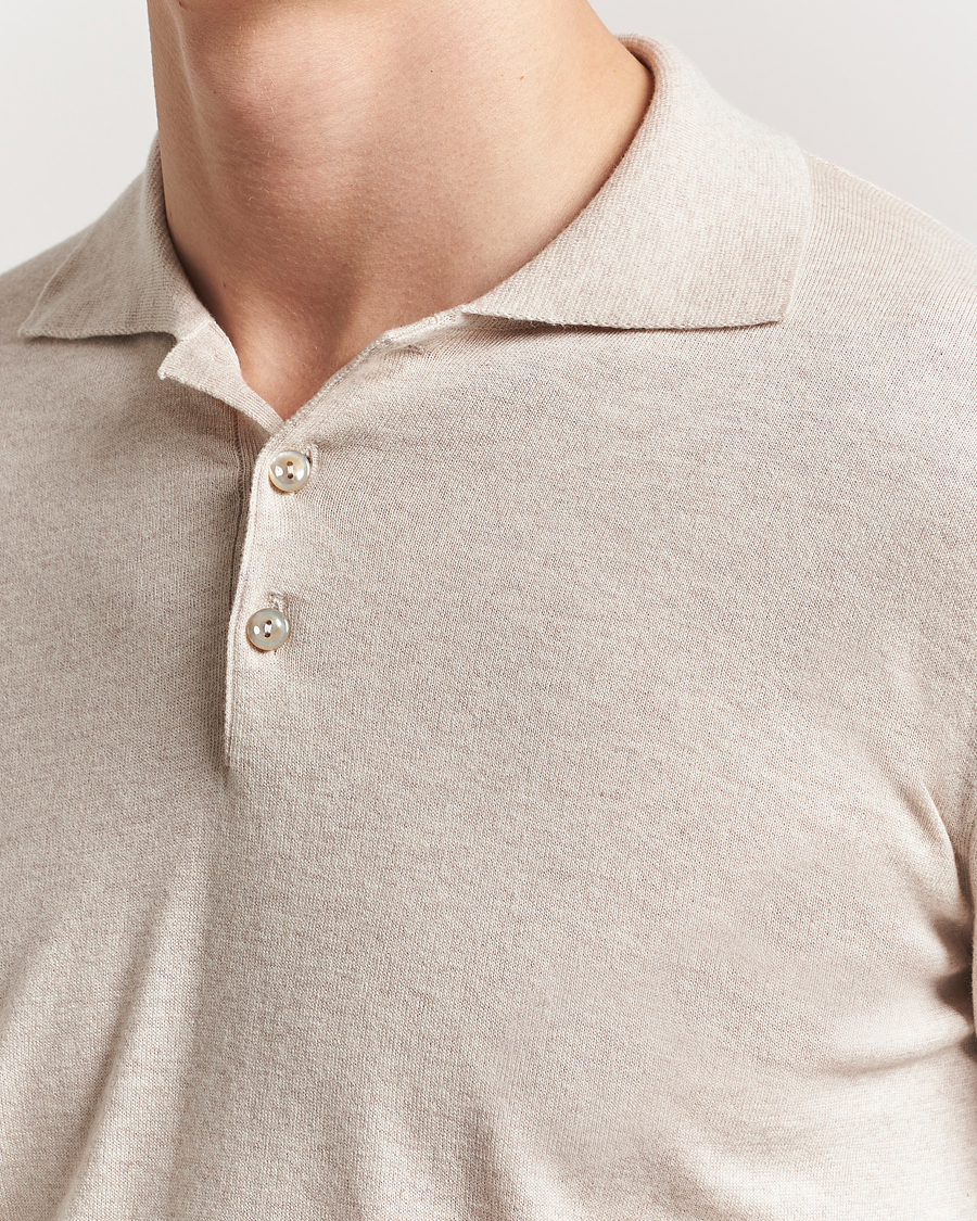 Homme | Pulls Et Tricots | Eton | Cotton/Cashmere Fine Knitted Polo Beige
