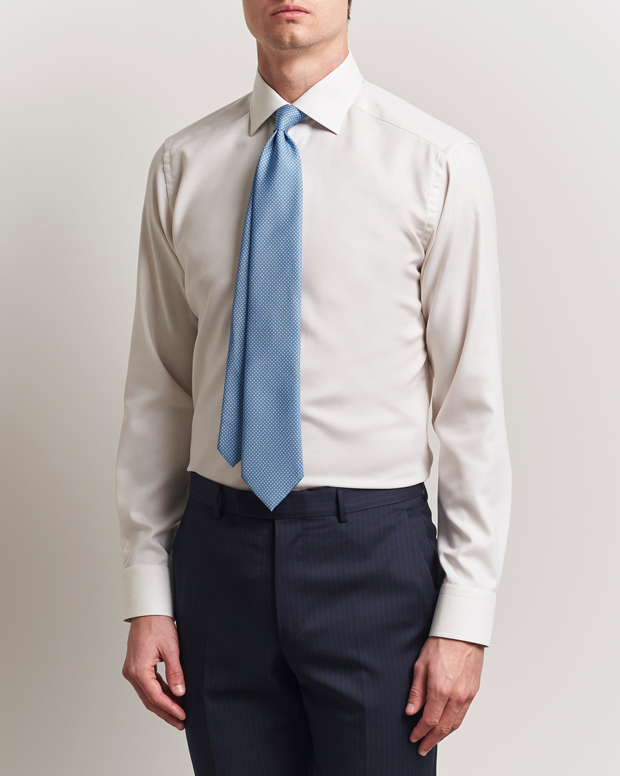 Homme | Chemises | Eton | Slim Fit Fine Twill Shirt Off White Melange