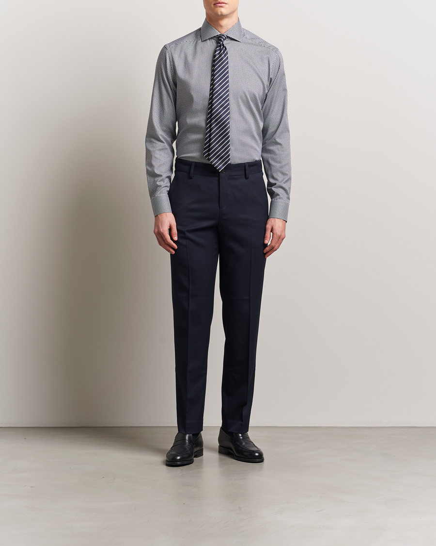 Homme | Chemises | Eton | Slim Fit Checked Signature Shirt Dark Blue/White