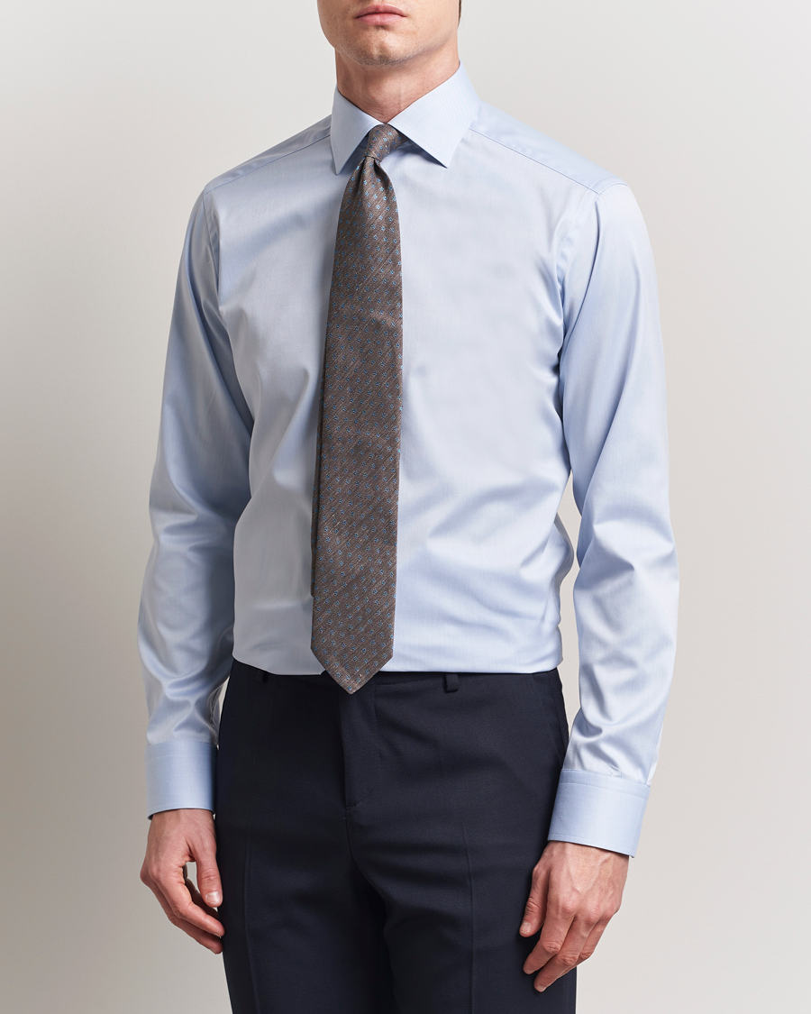 Homme | Chemises | Eton | Slim Fit Signature Twill Contrast Shirt Light Blue