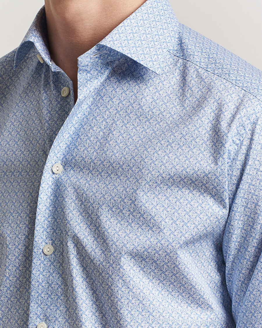 Homme | Chemises | Eton | Slim Fit Signature Twill Printed Shirt Light Blue