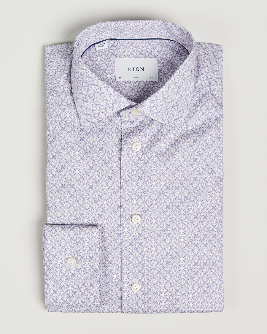 Homme | Chemises | Eton | Slim Fit Signature Twill Printed Shirt Pink