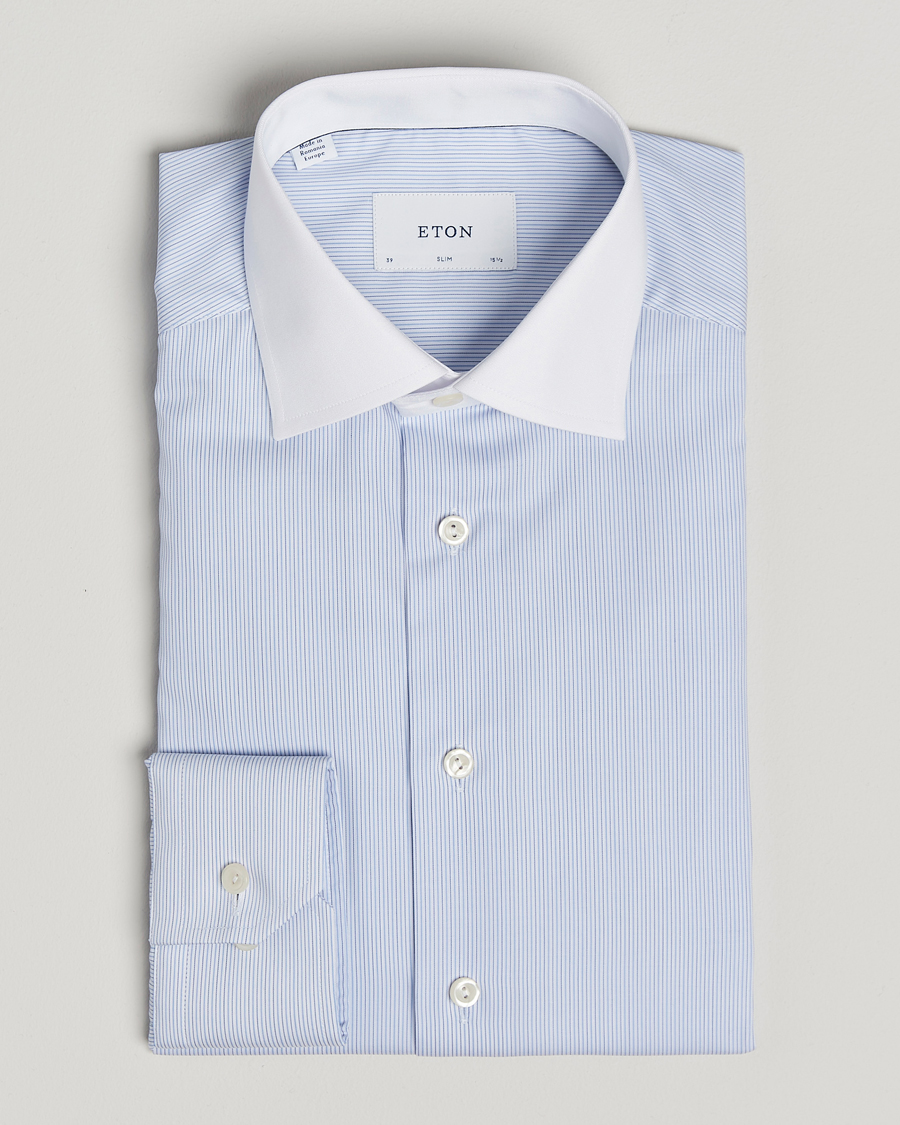 Homme | Chemises | Eton | Slim Fit Fine Twill Shirt Light Blue
