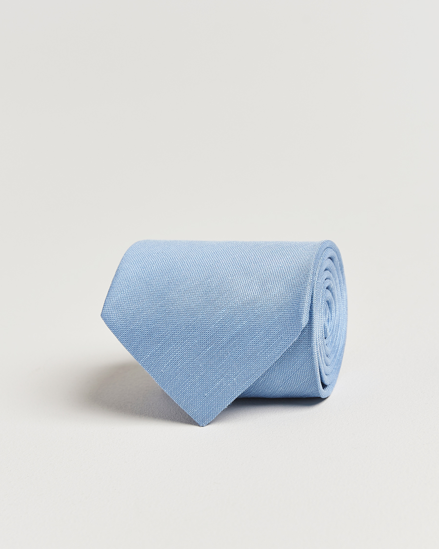 Homme | Eton Silk/Linen Tie Light Blue | Eton | Silk/Linen Tie Light Blue