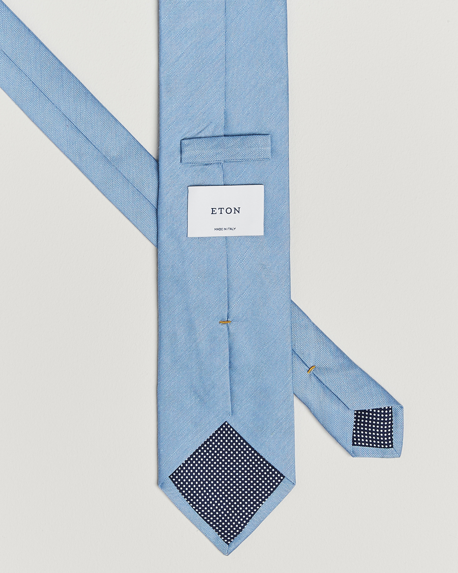 Homme | Eton Silk/Linen Tie Light Blue | Eton | Silk/Linen Tie Light Blue