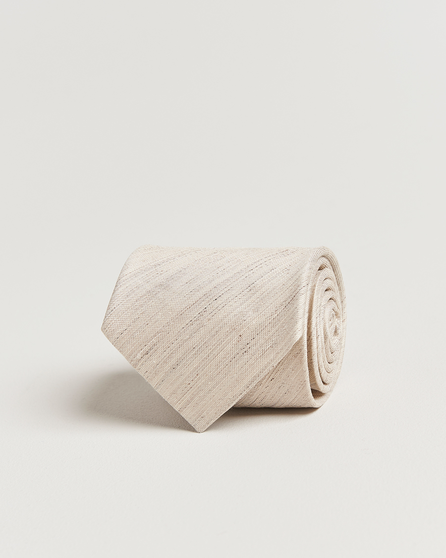 Homme | Eton Silk/Linen Tie Beige | Eton | Silk/Linen Tie Beige