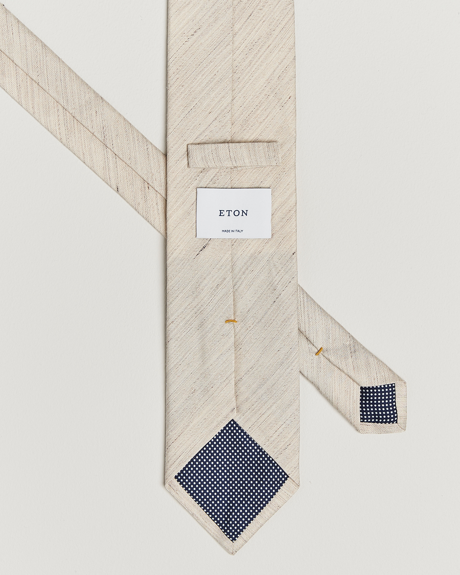 Homme | Eton Silk/Linen Tie Beige | Eton | Silk/Linen Tie Beige