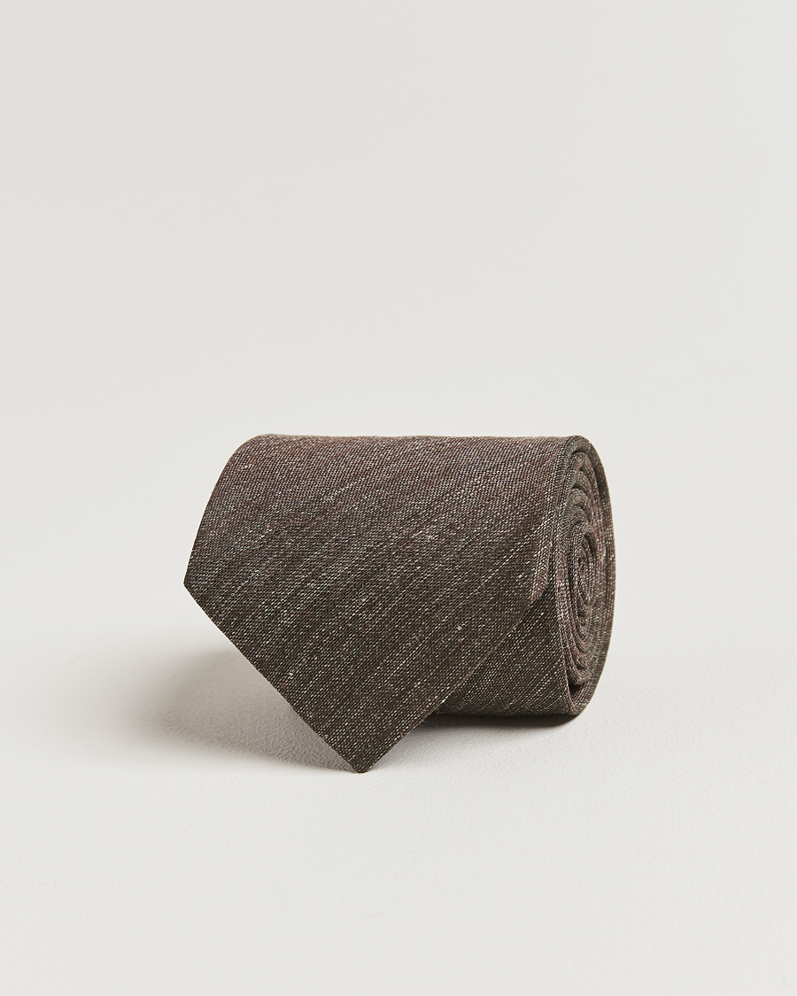 Homme | Eton Silk/Linen Tie Brown | Eton | Silk/Linen Tie Brown