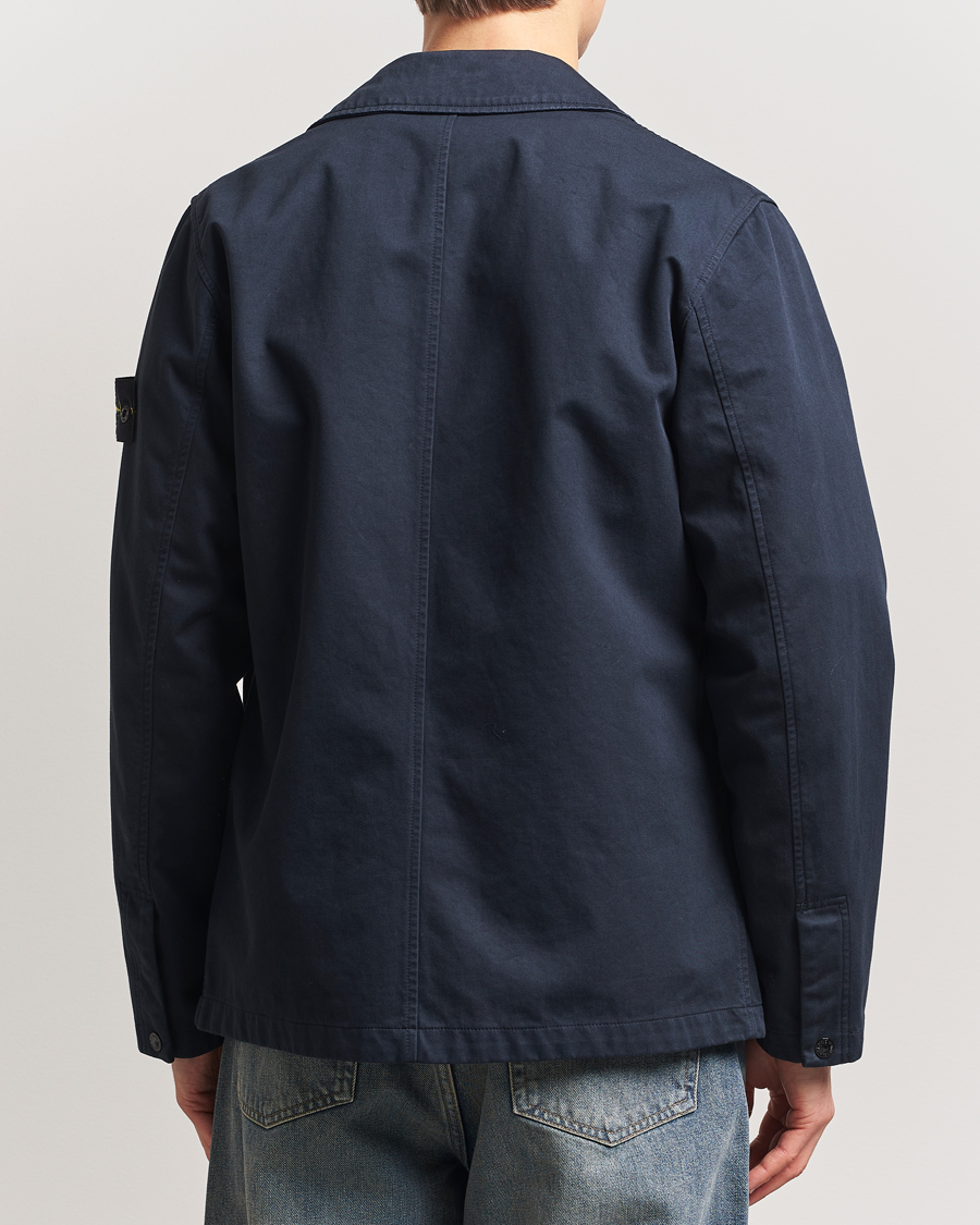 Homme | Manteaux Et Vestes | Stone Island | Raso Gommato 3L Cotton Blazer Jacket Navy Blue