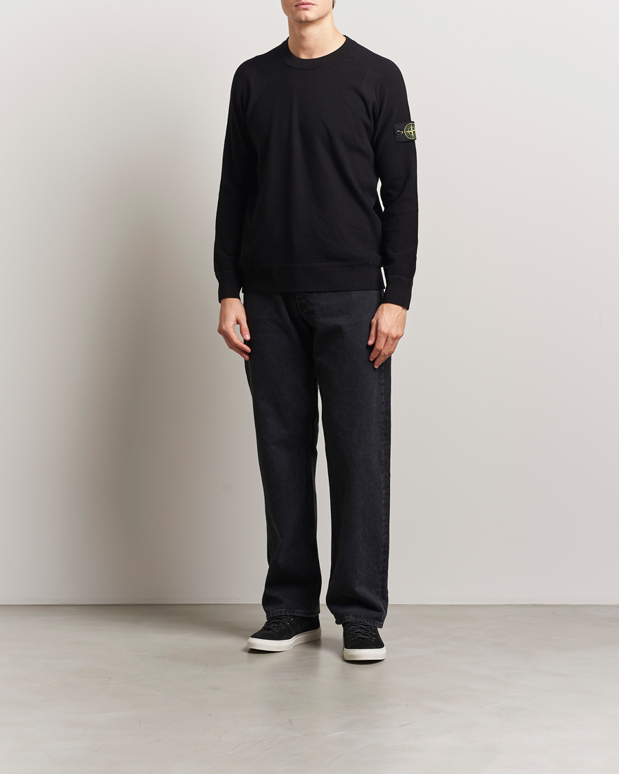 Homme | Pulls Et Tricots | Stone Island | Micro Stitch Organic Cotton Crew Black
