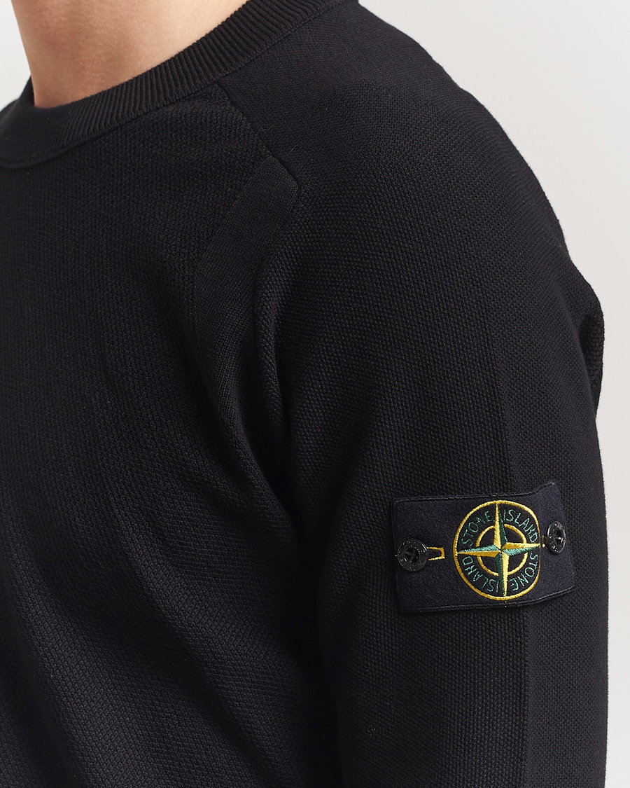 Homme | Pulls Et Tricots | Stone Island | Micro Stitch Organic Cotton Crew Black