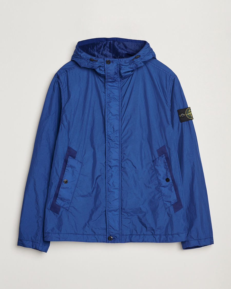 Homme | Manteaux Et Vestes | Stone Island | Crinkle Reps Hooded Jacket Bright Blue