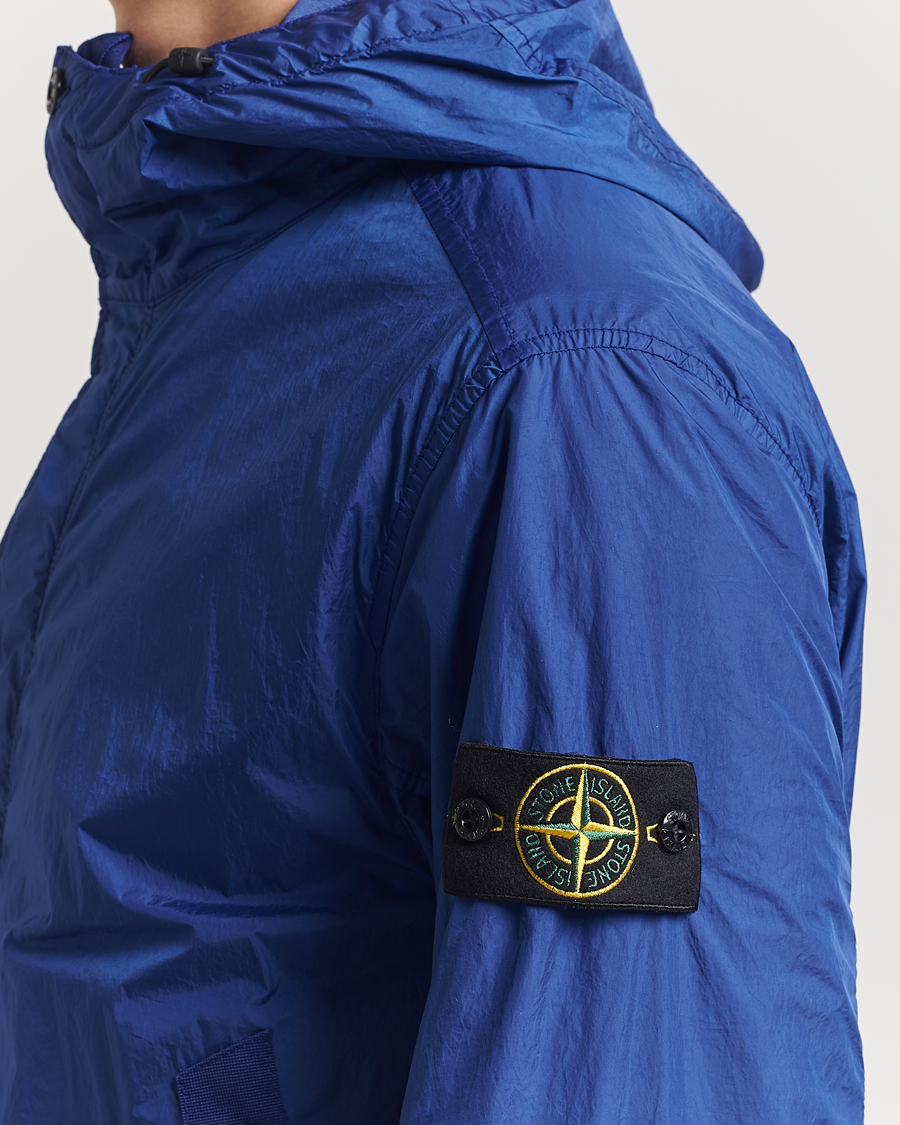 Homme | Manteaux Et Vestes | Stone Island | Crinkle Reps Hooded Jacket Bright Blue