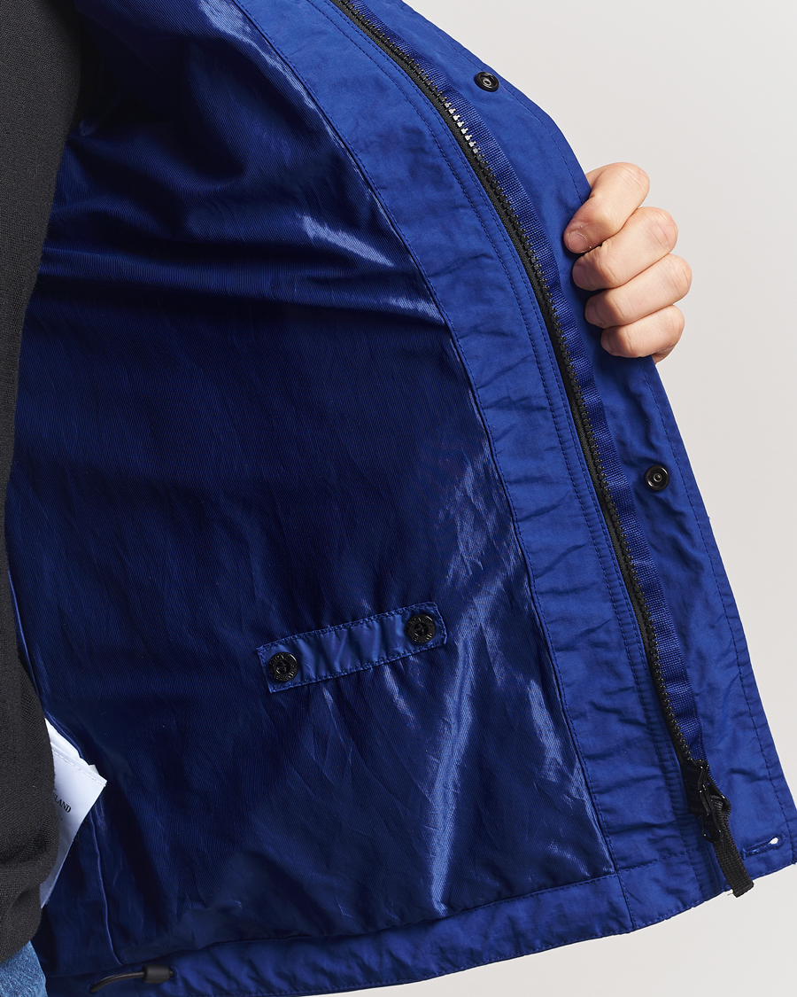 Homme | Manteaux Et Vestes | Stone Island | Crinkle Reps Hooded Jacket Bright Blue