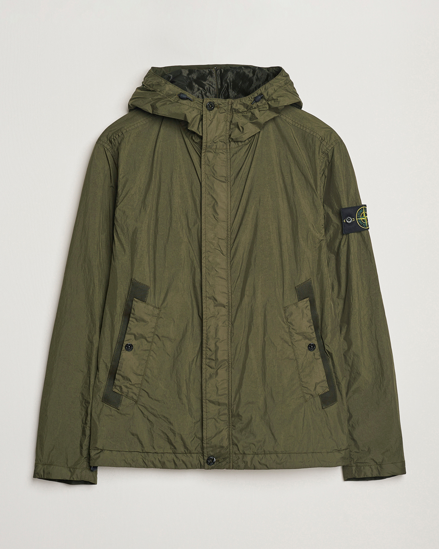 Homme | Manteaux Et Vestes | Stone Island | Crinkle Reps Hooded Jacket Military Green