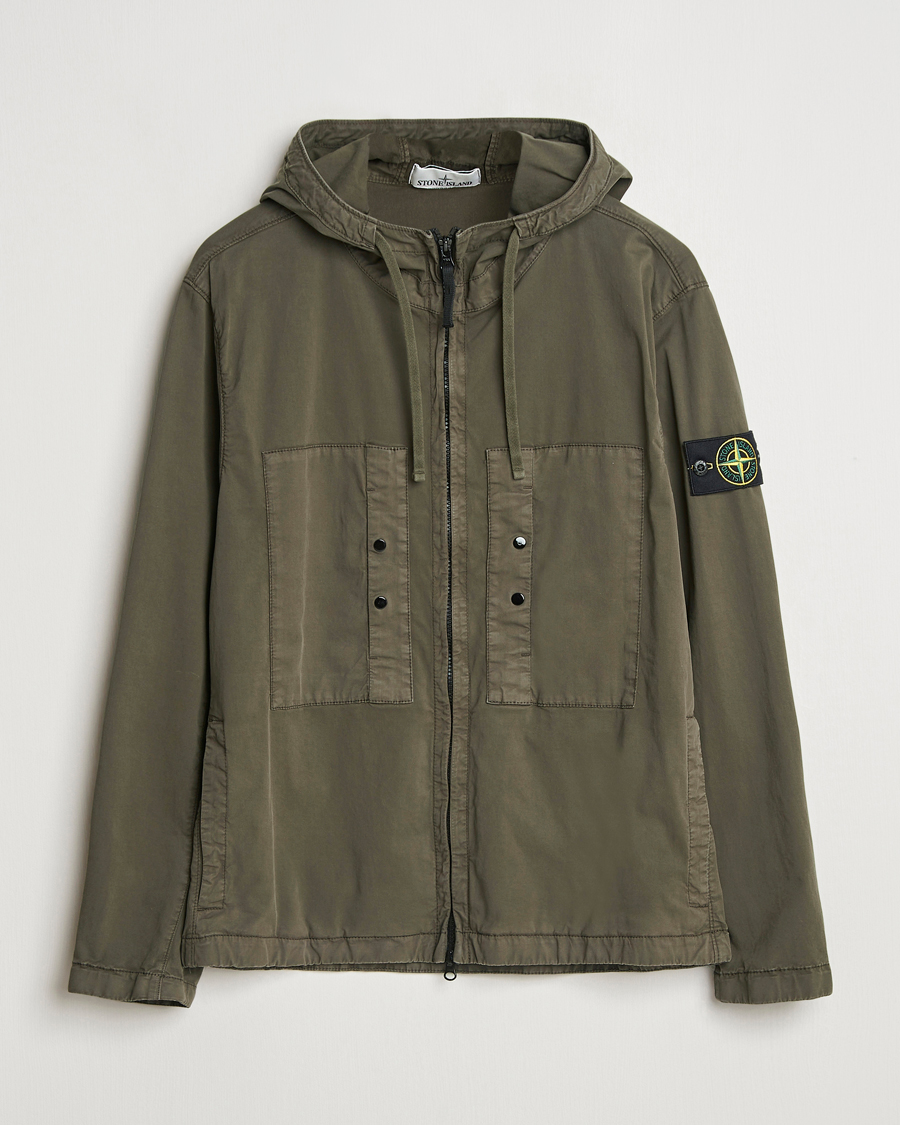 Homme | Manteaux Et Vestes | Stone Island | Supima Cotton Stretch Hooded Jacket Military Green