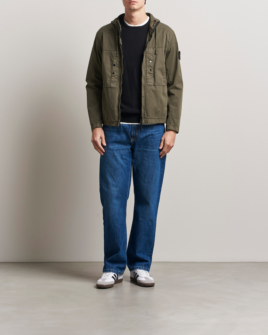 Homme | Manteaux Et Vestes | Stone Island | Supima Cotton Stretch Hooded Jacket Military Green