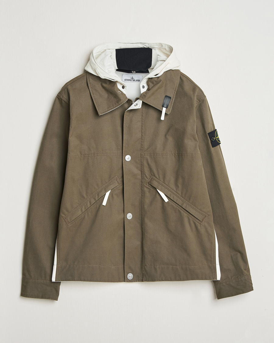 Homme | Manteaux Et Vestes | Stone Island | Tela Resinata Block Colour Jacket Military Green