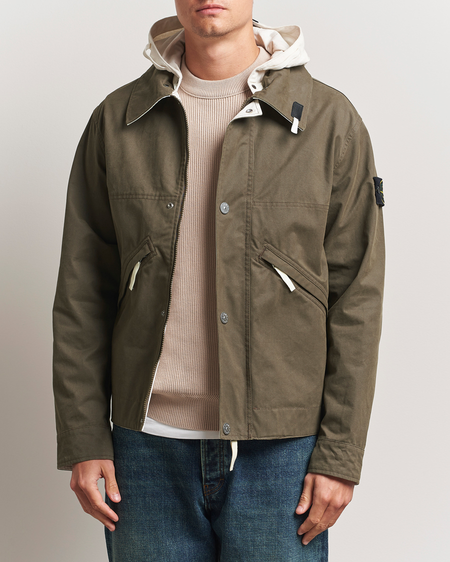 Homme | Manteaux Et Vestes | Stone Island | Tela Resinata Block Colour Jacket Military Green