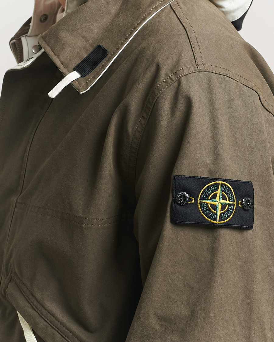Homme | Manteaux Et Vestes | Stone Island | Tela Resinata Block Colour Jacket Military Green