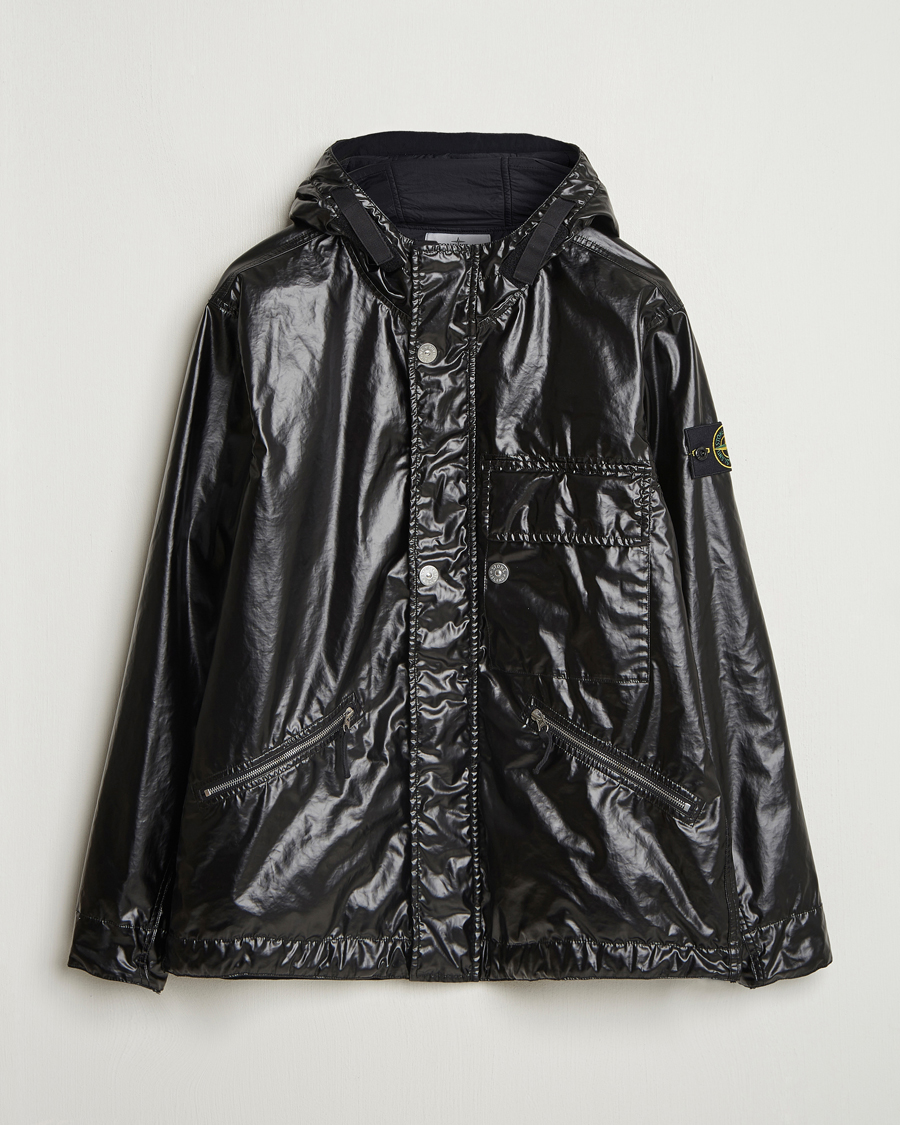 Homme | Manteaux Et Vestes | Stone Island | Mussola Gommata Hooded Jacket Black