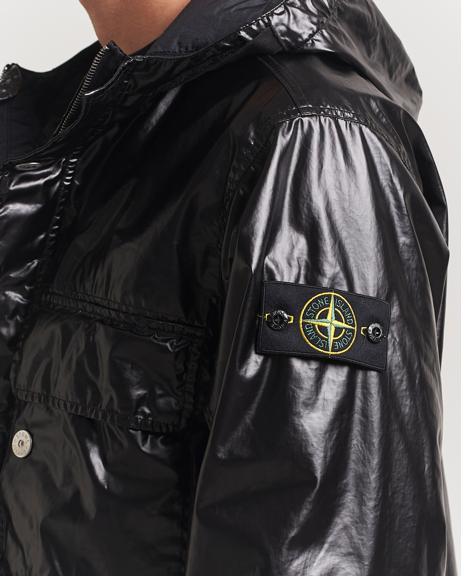 Homme | Manteaux Et Vestes | Stone Island | Mussola Gommata Hooded Jacket Black