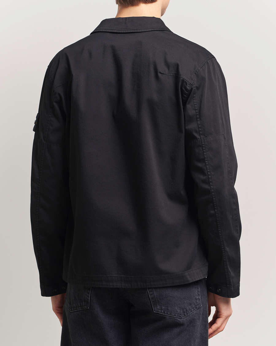 Homme | Chemises | Stone Island | Cotton Stretch Zip Overshirt Black