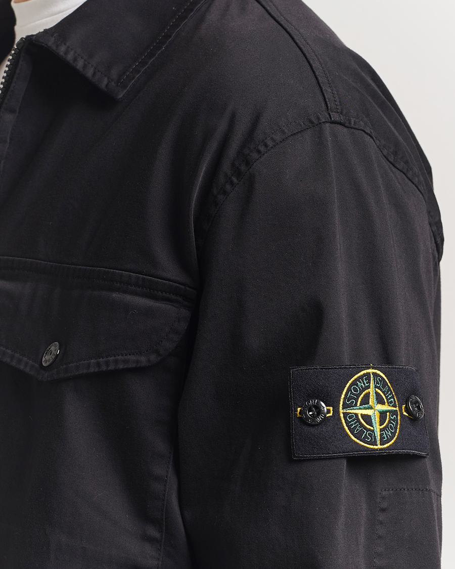 Homme | Chemises | Stone Island | Cotton Stretch Zip Overshirt Black