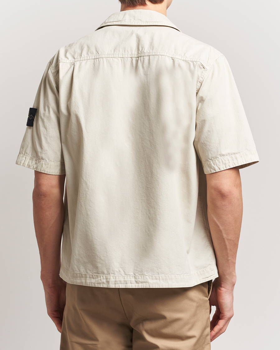 Homme | Chemises | Stone Island | Cotton Canvas Old Effect Short Sleeve Shirt Sand