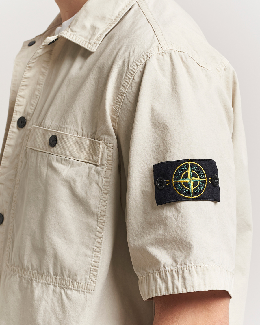 Homme | Chemises | Stone Island | Cotton Canvas Old Effect Short Sleeve Shirt Sand