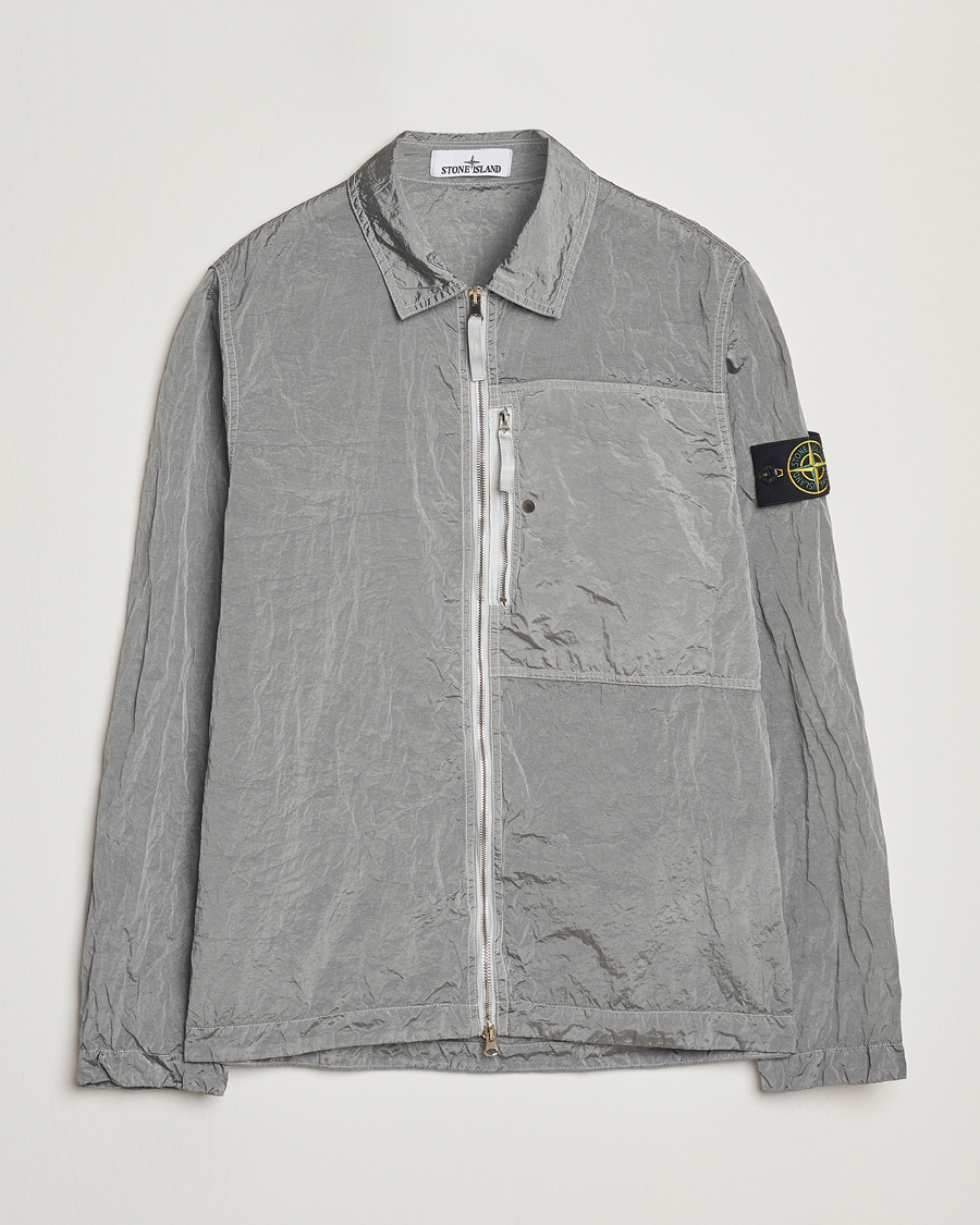 Homme | Chemises | Stone Island | Nylon Metal Zip Overshirt Pearl Grey