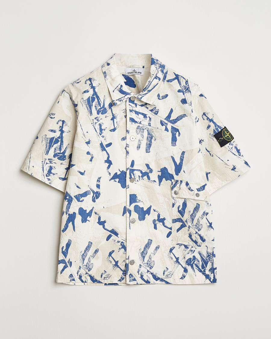 Homme | Chemises | Stone Island | Stretch Ripstop Camo Short Sleeve Shirt Desert