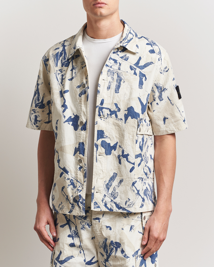 Homme | Chemises | Stone Island | Stretch Ripstop Camo Short Sleeve Shirt Desert
