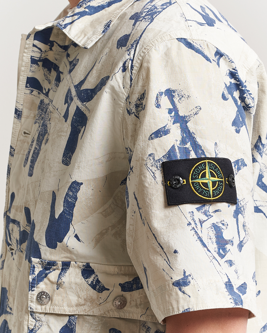 Homme | Chemises | Stone Island | Stretch Ripstop Camo Short Sleeve Shirt Desert