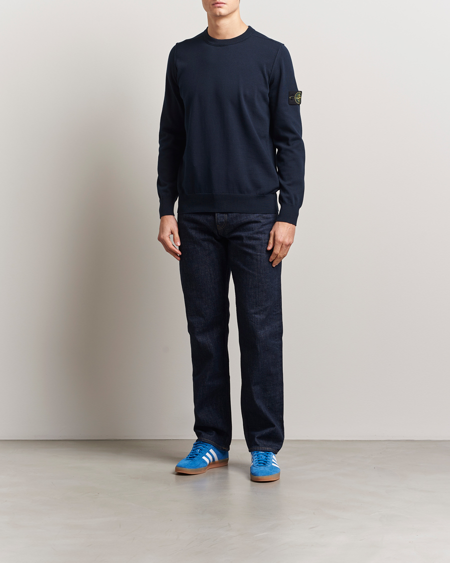 Homme | Pulls Et Tricots | Stone Island | Soft Organic Cotton Crew Neck Navy Blue