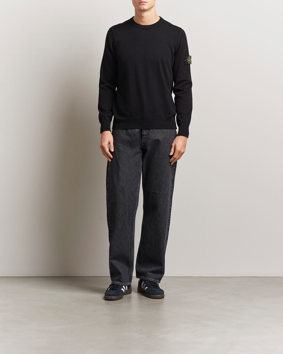 Homme | Pulls Et Tricots | Stone Island | Soft Organic Cotton Crew Neck Black