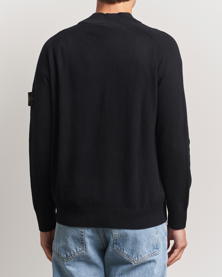 Homme | Pulls Et Tricots | Stone Island | Knitted Geelong Wool Half Button Zip Black