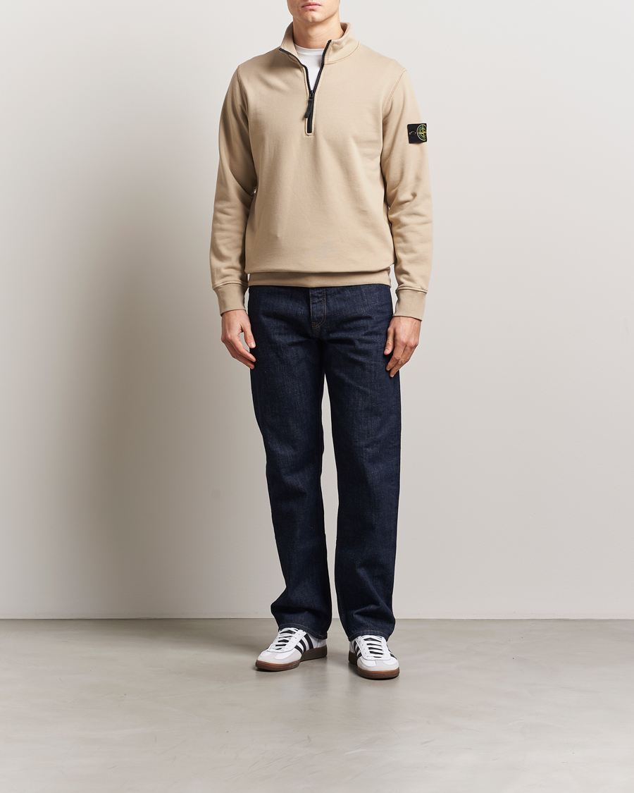 Homme | Pulls Et Tricots | Stone Island | Garment Dyed Fleece Half Zip Desert
