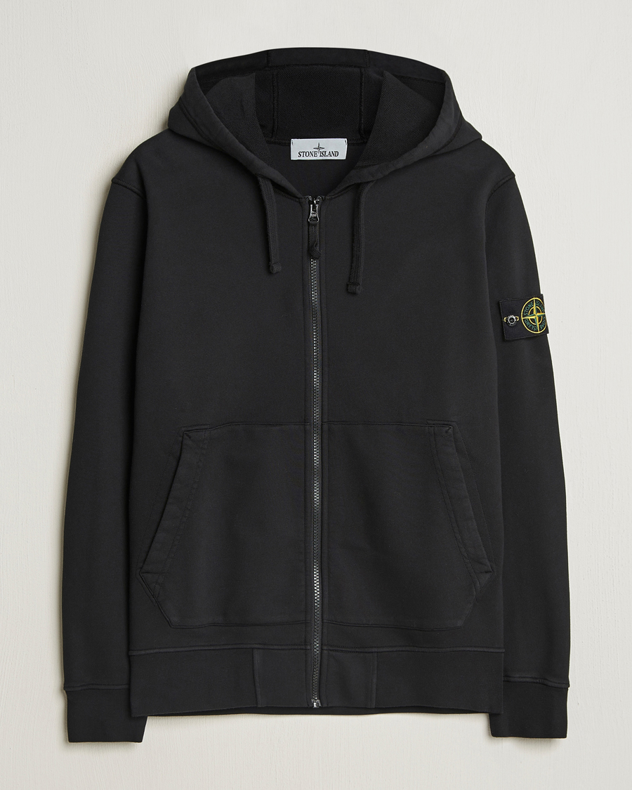 Homme | Pulls Et Tricots | Stone Island | Garment Dyed Fleece Full Zip Hood Black