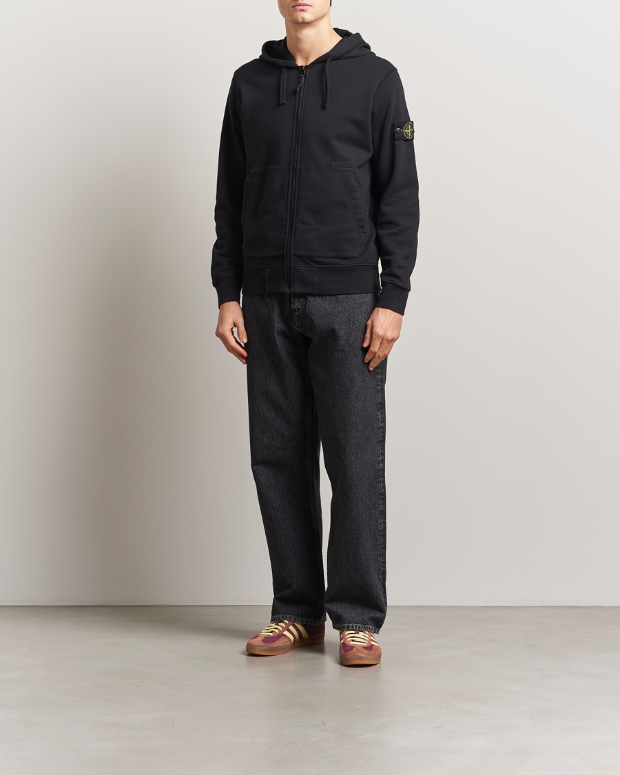 Homme | Pulls Et Tricots | Stone Island | Garment Dyed Fleece Full Zip Hood Black