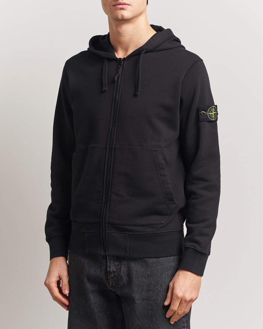 Homme | Pulls Et Tricots | Stone Island | Garment Dyed Fleece Full Zip Hood Black
