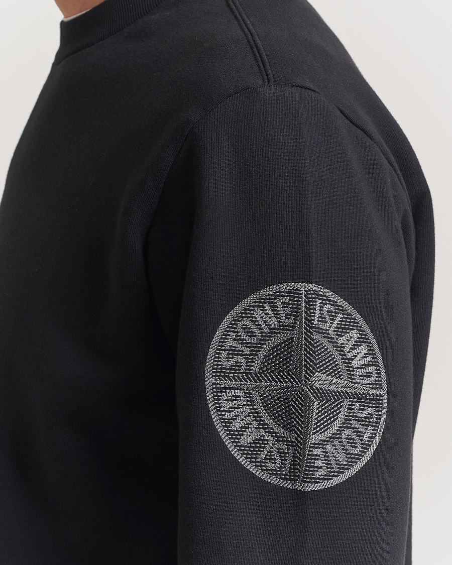Homme | Pulls Et Tricots | Stone Island | Garment Dyed Fleece Sleeve Logo Sweatshirt Black