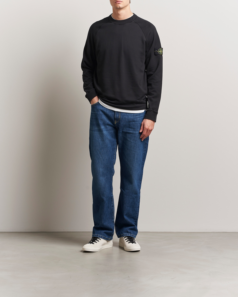 Homme | Pulls Et Tricots | Stone Island | Light Organic Cotton Fleece Sweatshirt Black