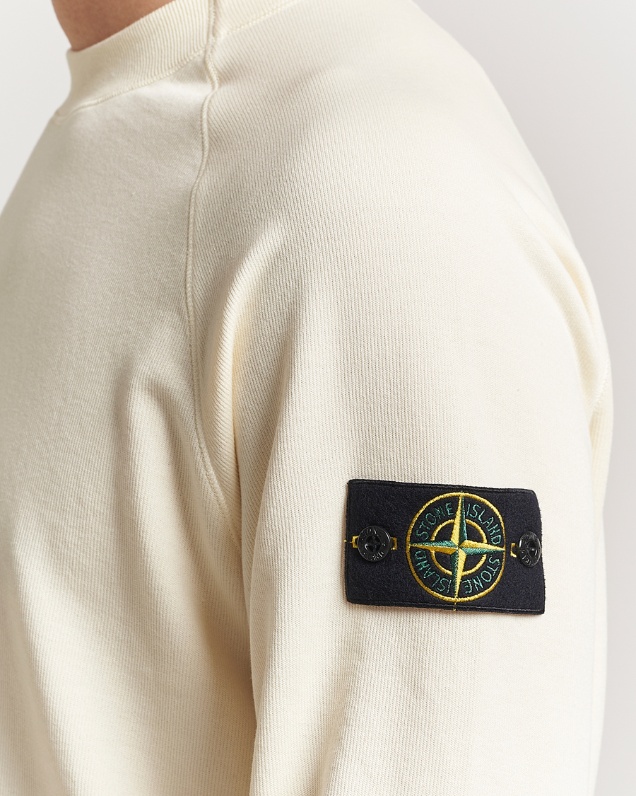 Homme | Pulls Et Tricots | Stone Island | Light Organic Cotton Fleece Sweatshirt Ivory