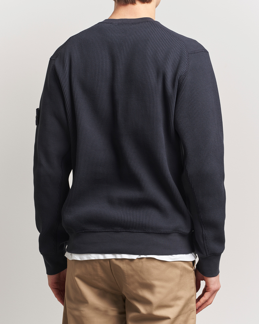 Homme | Pulls Et Tricots | Stone Island | Organic Cotton Waffle Fleece Sweatshirt Navy Blue