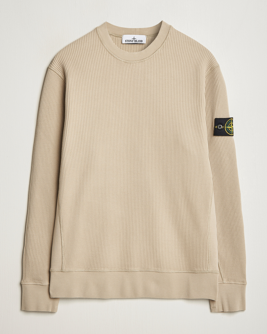 Homme | Pulls Et Tricots | Stone Island | Organic Cotton Waffle Fleece Sweatshirt Desert