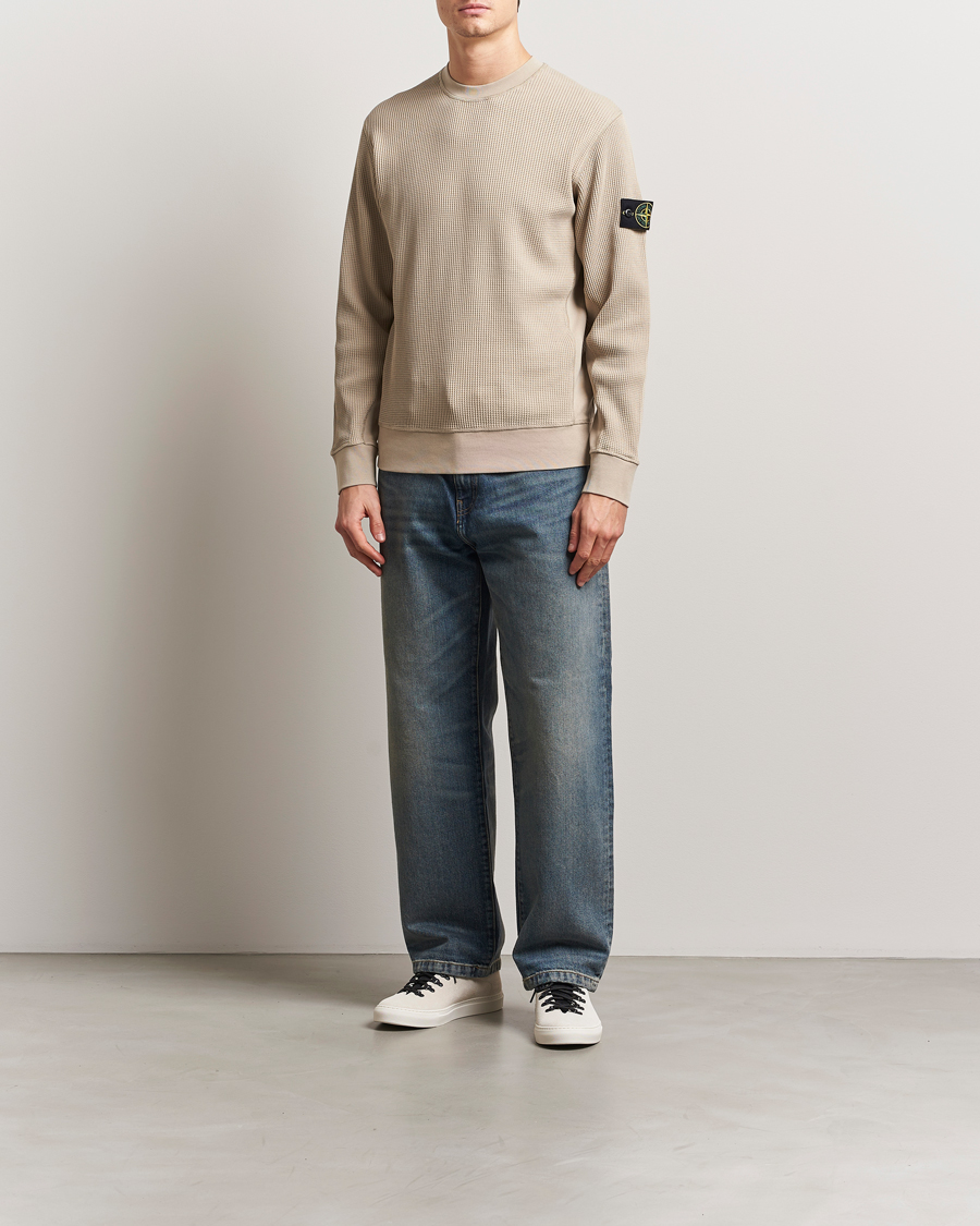 Homme | Pulls Et Tricots | Stone Island | Organic Cotton Waffle Fleece Sweatshirt Desert